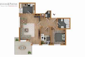 Attraktive 3 Zimmer Eigentumswohnung mit großem Balkon und ruhiger Lage von Wiesbaden – Die vollständige Adresse der Immobilie erhältst du vom Anbieter., 65197 Klarenthal, Wiesbaden – Vorschaubild 12