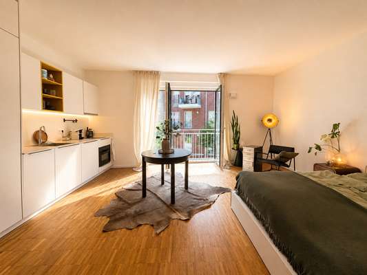 Hochwertige 1 Zimmer Wohnung mit Einbauküche und französischem Balkon- HAVEKANT Oldenburg