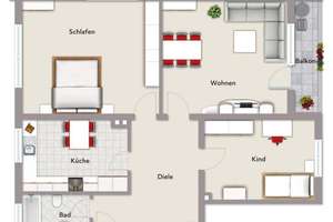 Gepflegte 3-Zimmer-Wohnung mit Balkon in Leverkusen – Reuschenberger Straße 49, 51379 Opladen, Leverkusen – Vorschaubild 1