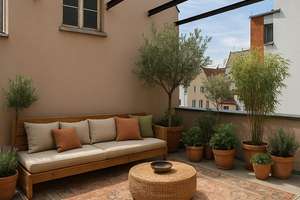 Anfragen bitte per E-mail: Frisch renovierte, moderne 2-Zimmer Terrassenwohnung in bester Innenstadt – Die vollständige Adresse der Immobilie erhältst du vom Anbieter., 86150 Innenstadt. St. Ulrich-Dom, Augsburg – Vorschaubild 1