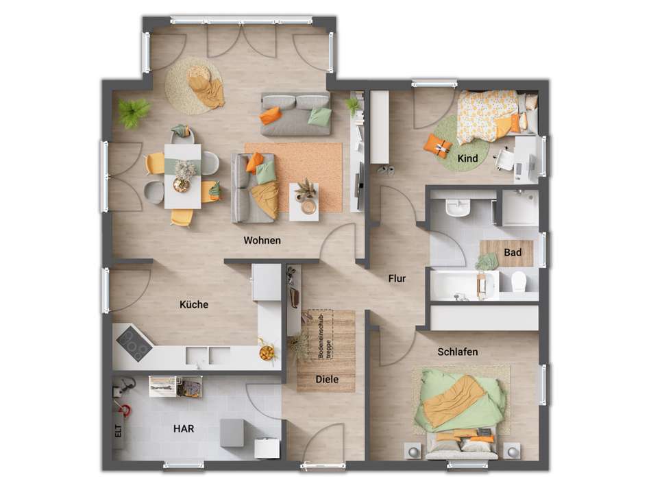 Grundrissbeispiel SW Winkel