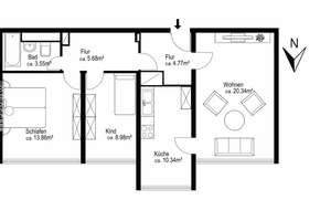 AIGNER - Attraktive 2,5-Zimmer-Wohnung mit durchdachtem Grundriss und modernisiertem Bad – Die vollständige Adresse der Immobilie erhältst du vom Anbieter., 80993 Alt-Moosach, München – Vorschaubild 8