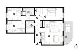 Ankommen & wohlfühlen: Großzügige 4-Zimmer-Neubauwohnung mit Balkon in Grafental – Walter-Eucken-Straße / Ecke Hohenzollernallee 0, 40235 Flingern Nord, Düsseldorf – Vorschaubild 9