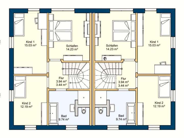 1. OG  -  beide Haushälften