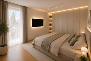Sonnenbalkon, Ruhe und klare Räume - stilvolle 2-Zimmer-Wohnung