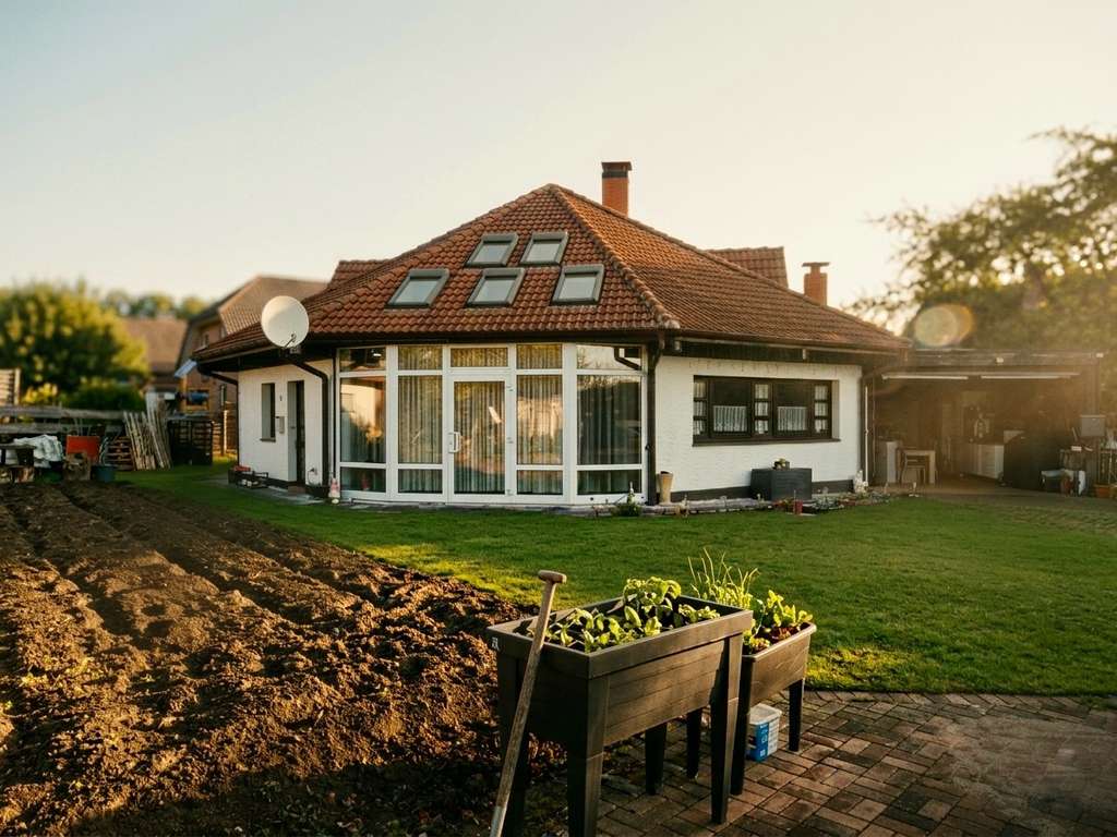 Immobilie in Langenberg - Außergewöhnlich Wohnen: Architektonisches Rundhaus mit Galerie & Einliegerwohnung! - Bild 1