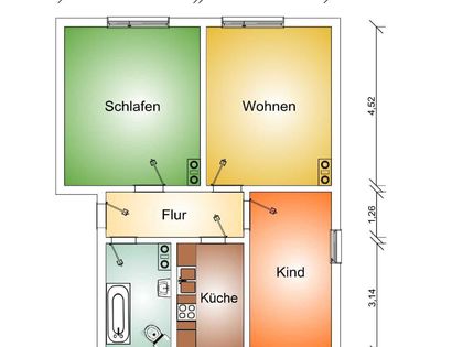 3 - Zimmerwohnung in fashion Ruhland