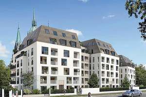 Bavaria Palais: Luxuriöse 2-Zimmer-Wohnung mit Südwest-Balkon, TG & Theresienwiese-/Alpenblick