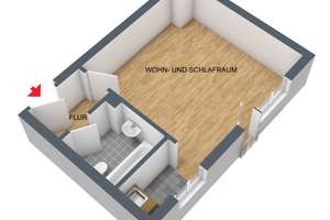 1-Zimmer Wohnung in Augsburg ab 1.6.2026 unmöbliert – Mittelstraße 8, 86153 Rechts der Wertach, Augsburg – Vorschaubild 1