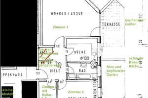 Souterrain-Wohnung mit  2,5 Zimmern in wunderschöner Lage am Rubbenbruchsee in Osnabrück-Atter – Die vollständige Adresse der Immobilie erhältst du vom Anbieter., 49076 Atter, Osnabrück – Vorschaubild 2