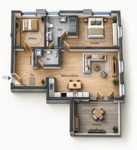 Privater Garten trifft modernen Wohnkomfort: 3-Zimmer-Gartenwohnung | Bezugsfrei