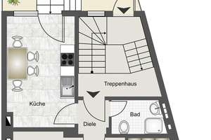 Bonn Zentrum, gepflegte 2-Zimmerwohnung mit 25m² großer Terrasse und EBK im Herzen der Stadt Bonn – Brüdergasse 20, 53111 Bonn-Zentrum, Bonn – Vorschaubild 4