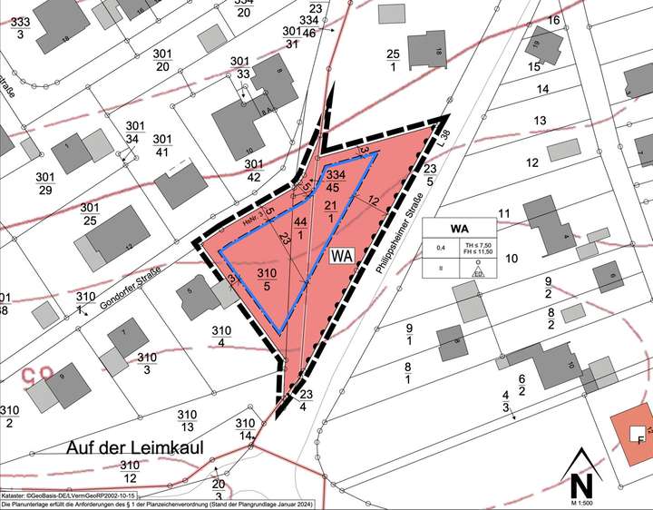 Grundstück mit Baugrenze