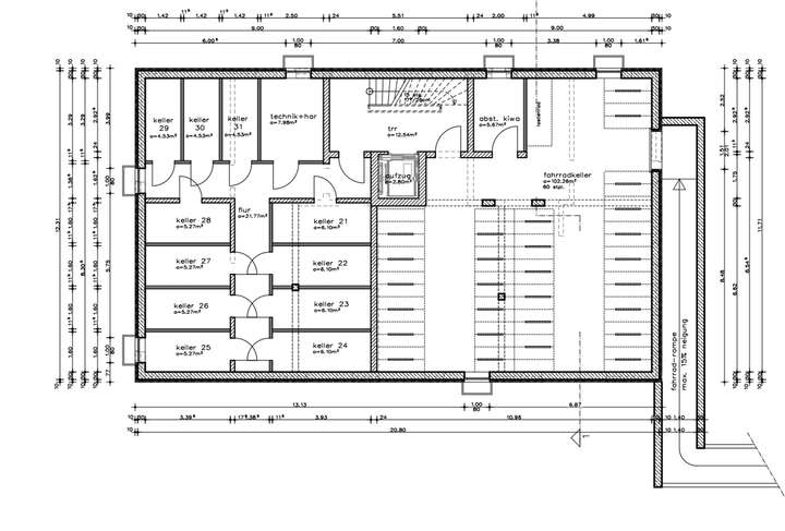 Grundriss Keller-Tiefgarage Ha