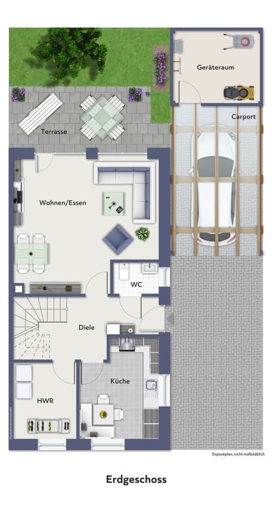 Immobilie in Recke - Wohnen mit Stil - Optimal konzipiert! Attraktive Doppelhaushälfte im Ortskern von Recke! - Bild 4