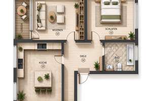 Modern ausgestattet: 3 Zimmer mit Fußbodenheizung, Kamin & Balkon – Die vollständige Adresse der Immobilie erhältst du vom Anbieter., 44309 Brackel (Ortsteil), Dortmund – Vorschaubild 8