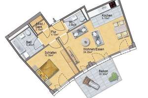 Moderne 2 Zimmer Wohnung  mit  Sonnenbalkon, Fußbodenheizung, Gäste WC . – Frank-Zappa-Str. 10, 40235 Flingern Nord, Düsseldorf – Vorschaubild 22