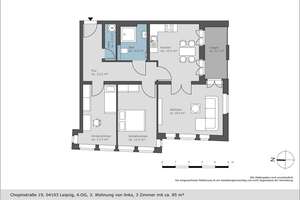 Exklusiver Erstbezug im Grafischen Viertel – moderne 3-Raum-Wohnung mit romantischem Ambiente – Chopinstraße 19, 4103 Zentrum-Ost, Leipzig – Vorschaubild 11