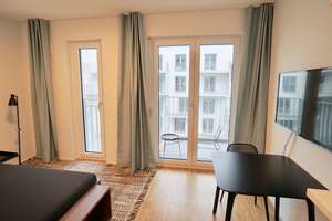 Schwabing, Leopoldstr. 204, Rückgebäude, möblierte 1 Zi.-Whg. mit Westbalkon, 6. OG, Bj. 2018 – Leopoldstraße 204, 80804 Neufreimann, München – Vorschaubild 6