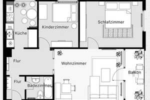 Helle 3-Zimmer-Wohnung mit Balkon im 1. OG in Krefeld-Fischeln – Bergheimer Straße 14, 47807 Krefeld – Vorschaubild 9