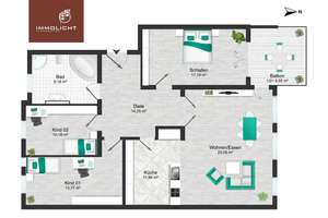 Exklusive 4-Zimmer Wohnung. Zentrumsnah, modern, vermietet. – Die vollständige Adresse der Immobilie erhältst du vom Anbieter., 86199 Göggingen-Ost, Augsburg – Vorschaubild 7