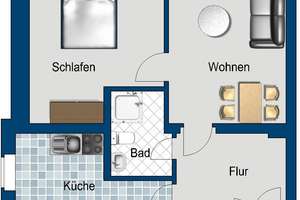Sofort bezugsfertige 2 Zimmerwohnung mit EBK! – Malterstr. 50, 1159 Löbtau-Süd, Dresden – Vorschaubild 2