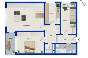 3-Zimmer-Wohnung mit Balkon in beliebter Lage von Wuppertal – modernes Hybridsystem vorhanden – Die vollständige Adresse der Immobilie erhältst du vom Anbieter., 42109 Uellendahl-Katernberg, Wuppertal – Vorschaubild 10