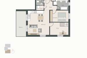 "Sonnenduett" in Herbolzheim: Helle & Moderne 3-Zimmerwohnung im 1. Obergeschoss – An der Sonnhalde 2, 79336 Herbolzheim – Vorschaubild 2
