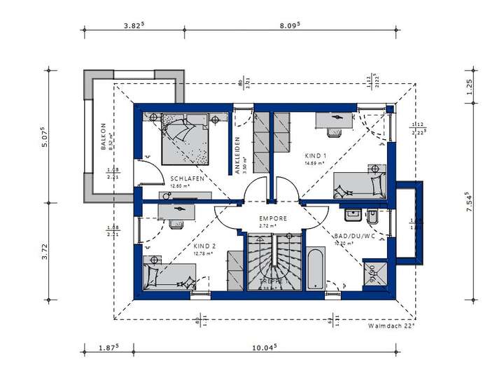 Beispielgrundriss Obergeschoss