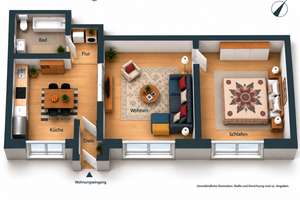 Möblierte 2-Zimmer-Wohnung in Lichterfelde – Wohnen auf Zeit ab Oktober – 12203 Lichterfelde, Berlin – Vorschaubild 2