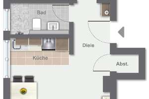 2 Zimmer Wohnung in Leverkusen Rheindorf Garten – Bodestr 3, 51371 Rheindorf, Leverkusen – Vorschaubild 2