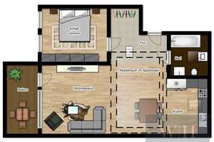 Loftartige Wohnung mit modernem Tageslichtbad, Badewanne, Abstellraum und Balkon! – Hafenstr. 12, 39106 Magdeburg – Vorschaubild 2