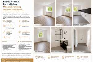 Frisch renovierte 3-Zimmer-Wohnung in München-Giesing, ideal für Paare, Berufstätige & Home-Office – Die vollständige Adresse der Immobilie erhältst du vom Anbieter., 81541 Obergiesing, München – Vorschaubild 2