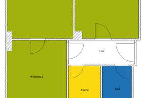3 Raumwohnung mit Dusche – Auenstraße 13, 6749 Bitterfeld-Wolfen – Vorschaubild 2