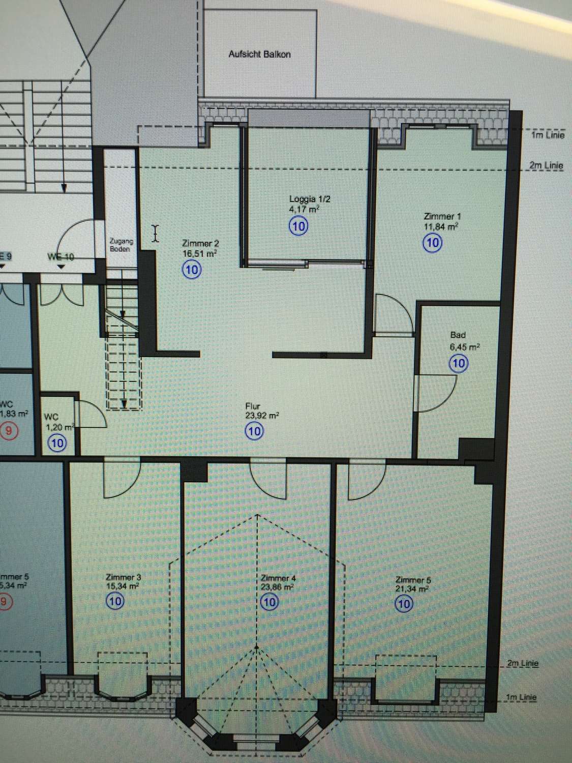 schicke Wohnung mit 50 qm Ausbaureserve im DG, 4 Zimmer,Bad, Gäste WC, Balkon/Logia, Leipzig – Bild 4