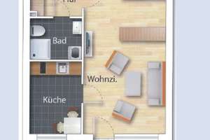 toll geschnittene 1-Zimmer Wohnung mit Balkon und separater Küche von PRIVAT