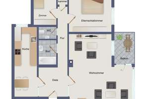 Dellbrück - Dreizimmerwohnung im Hochparterre mit Tiefgaragenstellplatz und Balkon – Die vollständige Adresse der Immobilie erhältst du vom Anbieter., 51069 Dellbrück, Köln – Vorschaubild 18