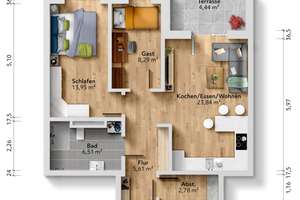 Idealer Altersruhesitz! Effektiv geschnittene Wohnung mit 3 Zimmern! – Die vollständige Adresse der Immobilie erhältst du vom Anbieter., 39130 Neu Olvenstedt, Magdeburg – Vorschaubild 7