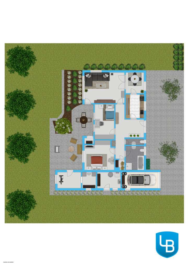 Grundriss mit Nebengebäude