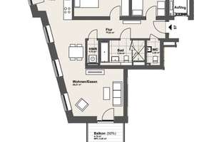 KRONSRODE | NEUBAU | Moderne 3-Zimmer-Wohnung mit Balkon und Einbauküche (optional) – Rosalind-Franklin-Allee  20, 30539 Bemerode, Hannover – Vorschaubild 17