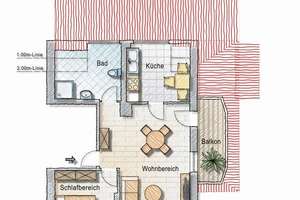 ***möblierte Wohnung mit Balkon – Tiergartenstraße 216, 42117 Elberfeld West, Wuppertal – Vorschaubild 3
