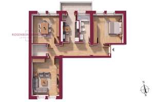 *neu - bezugsfrei* Denkmalgeschützte 3-Zimmer-Wohnung mit Balkon an der Karl-Marx-Allee – Karl-Marx-Allee 54, 10243 Friedrichshain, Berlin – Vorschaubild 2
