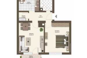  Gemütliche 2-Zimmer Wohnung mit Balkon und Einbauküche in Ulm-Eselsberg  – Ulm – Vorschaubild 1