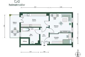 Kernsanierte Erdgeschosswohnung mit Balkon und Gartenanteil im Leipziger Osten – Die vollständige Adresse der Immobilie erhältst du vom Anbieter., 4315 Volkmarsdorf, Leipzig – Vorschaubild 22