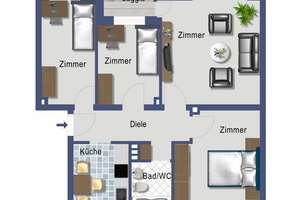 ***Kaufpreis reduziert !*** Geräumige 4,5- Raum- ETW mit Balkon zum Selbstbezug ! Provisionsfrei ! – Brüggemannstraße 14, 45327 Katernberg, Essen – Vorschaubild 3