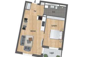 1 Monat mietfrei - Urbanes 2-Zimmer-Apartment mit Wohlfühlfaktor für junge Leute – Durlacher Straße 58, 75172 Weststadt, Pforzheim – Vorschaubild 9