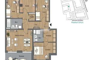 antaris Immobilien GmbH **Ihr neues Zuhause: Helle 4-Zimmer-Wohnung mit Terrasse** – Die vollständige Adresse der Immobilie erhältst du vom Anbieter., 99085 Krämpfervorstadt, Erfurt – Vorschaubild 10