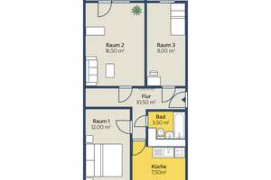 Frisch sanierte 3-Raum-Wohnung mit Balkon in Thonberg – Cäcilienstr. 12, 4317 Reudnitz-Thonberg, Leipzig – Vorschaubild 2