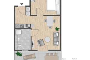 Rundum wohlfühlen! Möblierte Wohnung mit großer Dachterrasse! Ca. 42 m² – Die vollständige Adresse der Immobilie erhältst du vom Anbieter., 52072 Ponttor, Aachen – Vorschaubild 12