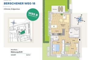 Moderne 3-Zimmerwohnung im EG mit Garten in ruhiger Lage (nur mit Wohnungsberechtigungsschein-B) – Berschener Weg 18, 45219 Kettwig, Essen – Vorschaubild 5